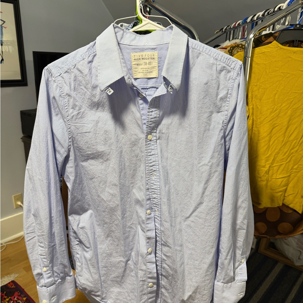 Five Four Light Blue Striped Men's Shirt